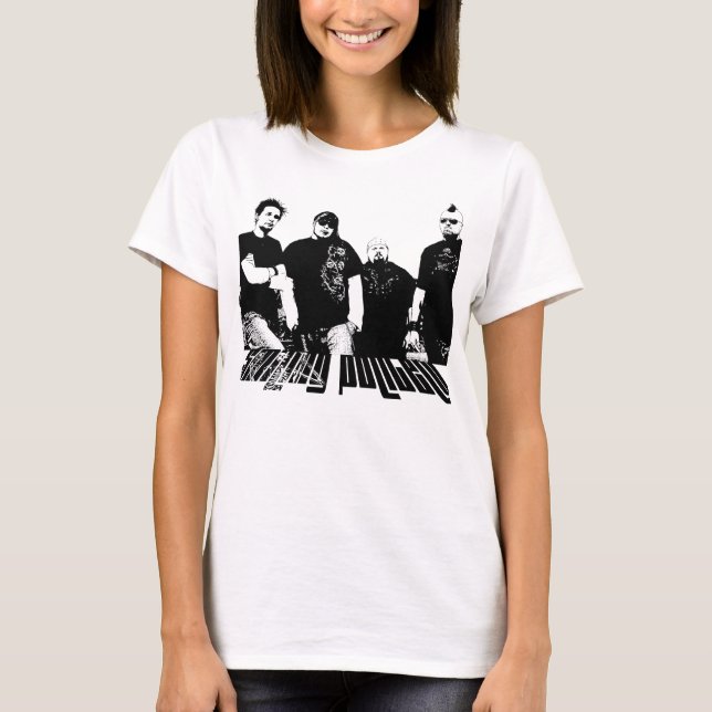 T-shirt Sourire poliment pièce en t de bande - coutume… - (Devant)