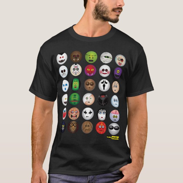 T-shirt Sourires effrayants - monstres et C.I.A (Devant)