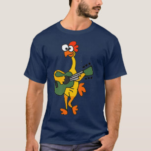 T-shirt Sourires Musique Drôle en caoutchouc Poulet Jouer 