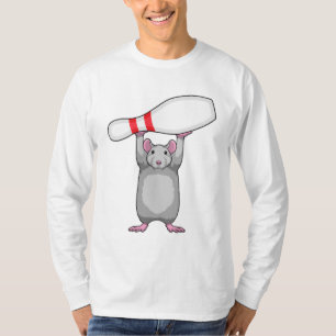 T-shirt Souris à Bowling avec épingle de Bowling