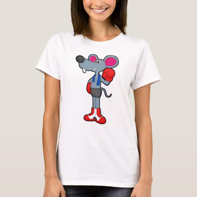 T-shirt Souris à Boxing avec gants de Boxing (Devant)
