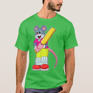 T-shirt Souris au cricket avec chauve-souris de cricket3