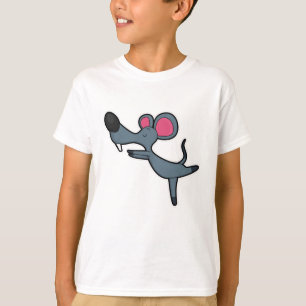 T-shirt Souris au Yoga Exercice d'étirement