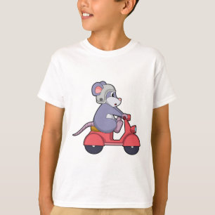 T-shirt Souris comme Biker avec Scooter.PNG