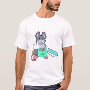 T-shirt Souris comme coiffeur avec ciseaux et comble
