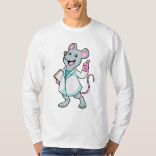 T-shirt Souris comme docteur avec manteau de docteur