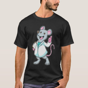 T-shirt Souris comme docteur avec manteau de docteur