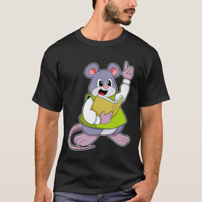 T-shirt Souris comme enseignant avec livre (Devant)