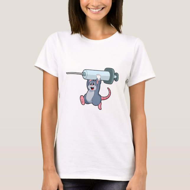 T-shirt Souris comme infirmière avec Syringe.PNG (Devant)