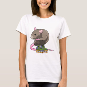 T-shirt Souris comme Patinage en ligne avec Patins en lign