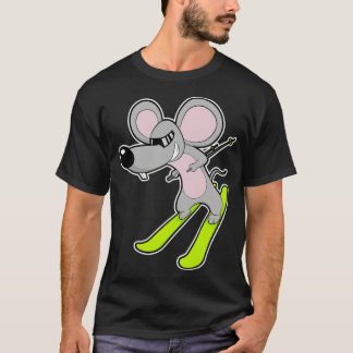 T-shirt Souris comme skieur avec Ski 1
