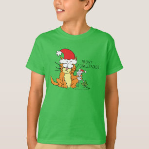 T-shirt Souris de chat Noël Drôle Cartoon mignonne