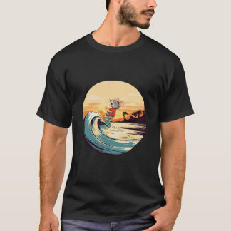 T-shirt Souris de surf Conception amusante