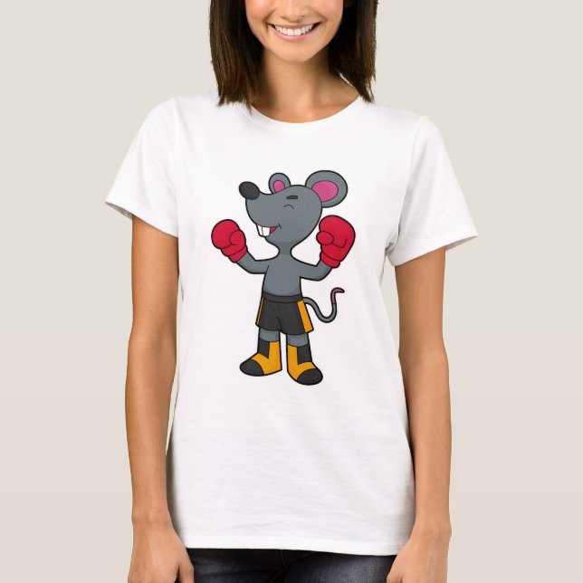T-shirt Souris en boîte avec gants de boxe (Devant)