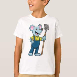 T-shirt Souris en fermier avec gâteau