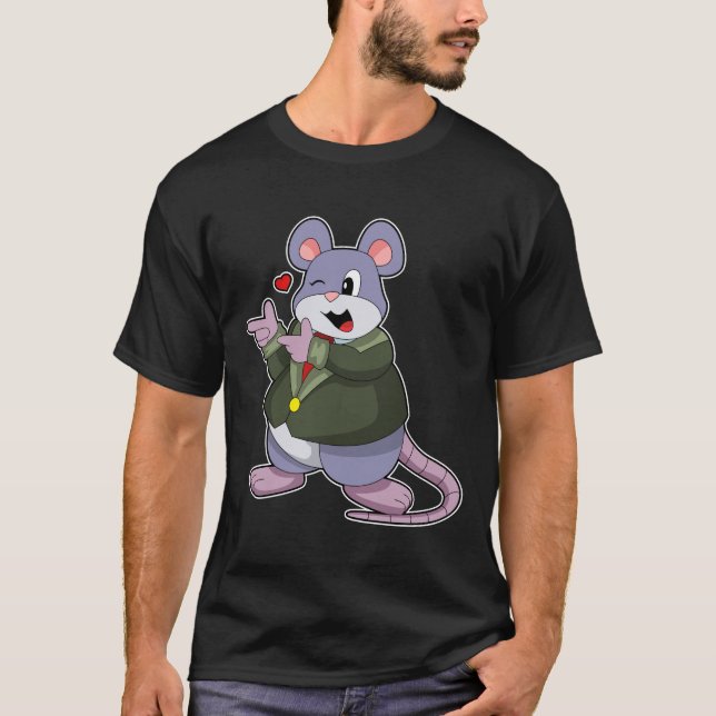 T-shirt Souris en marié avec costume (Devant)