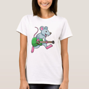 T-shirt Souris en musique avec guitare