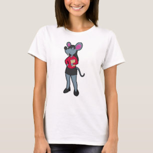T-shirt Souris en tant que secrétaire avec Bloc-notes