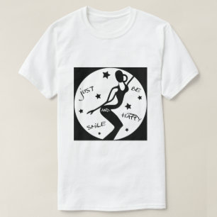 T-shirt Souris Et Sois Heureuse, Drôle Stick femme