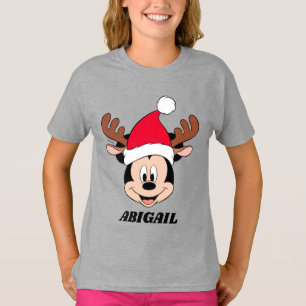 T-shirt Souris Mickey bois de renne et chapeau de Père N