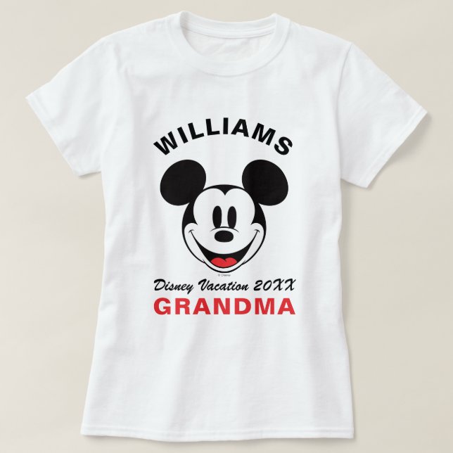 T-shirt Souris Mickey classique - Vacances en famille et a (Design devant)