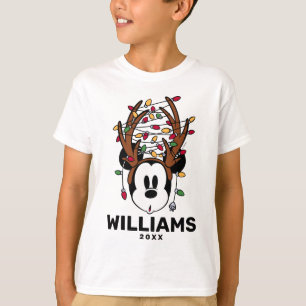 T-shirt Souris Mickey de Noël avec Antlers & Lumières