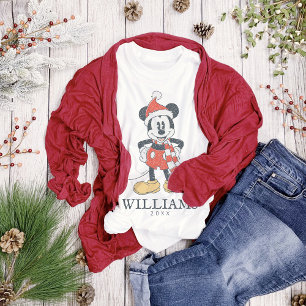 T-shirt Souris Mickey de Noël avec Santa Hat