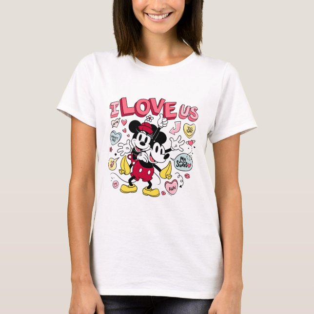 T-shirt Souris Mickey et Minnie | Je nous aime (Devant)