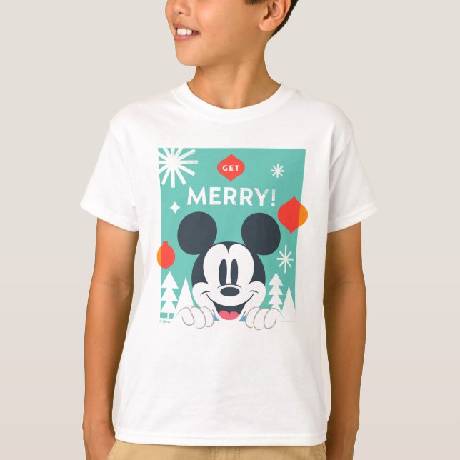 T-shirt Souris Mickey| Obtenez Joyeux! (Devant)
