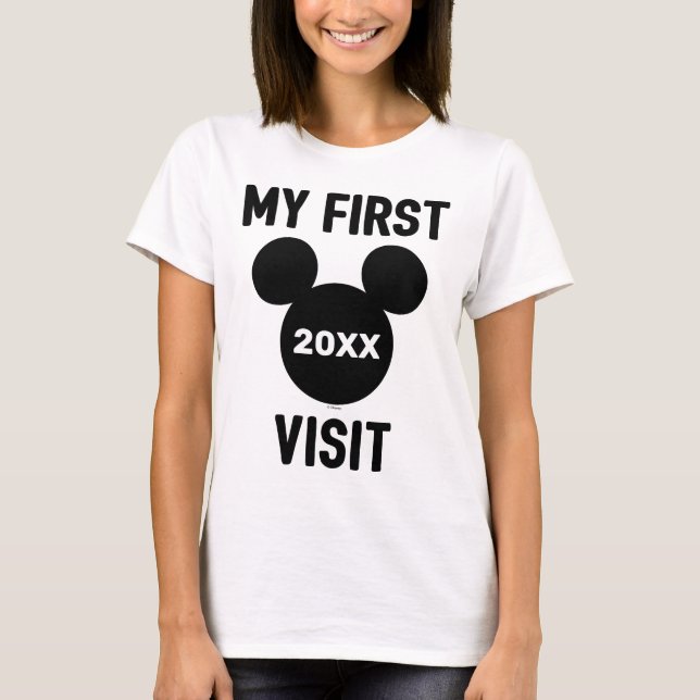 T-shirt Souris Mickey personnalisée Ma première visite T-s (Devant)