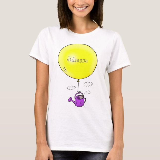 T-shirt Souris mignonne dans la canette d'arrosage avec de (Devant)