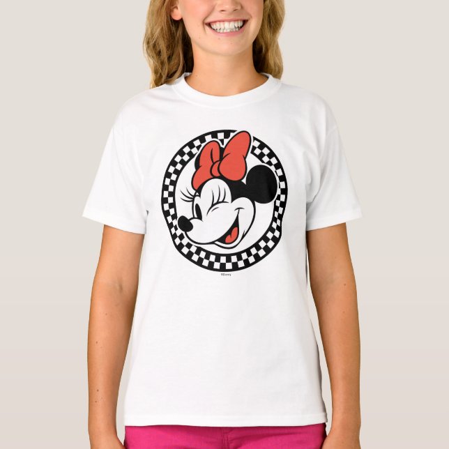 T-shirt Souris miniature rétro classique À damiers (Devant)