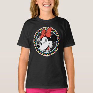 T-shirt Souris Minnie rétro classique À damiers couleur