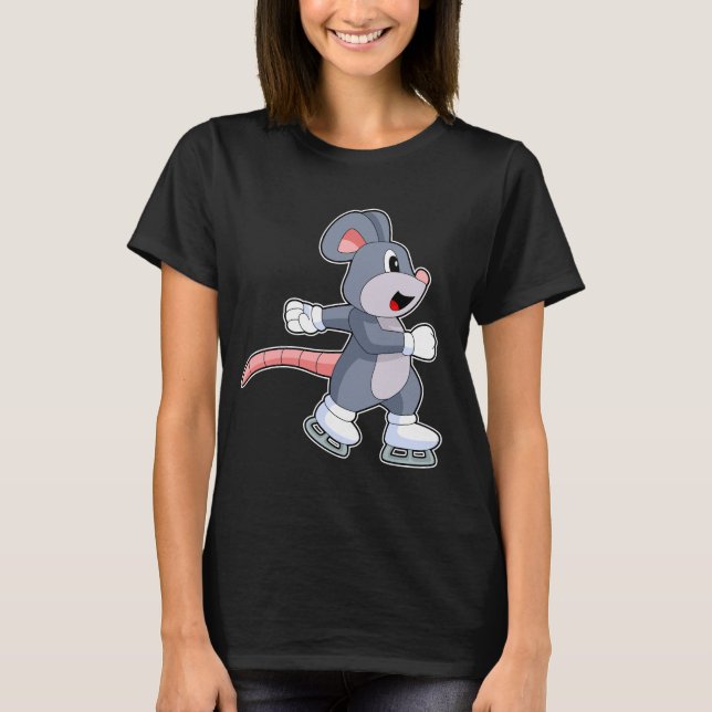 T-shirt Souris Patinage sur glace Patins sur glace (Devant)