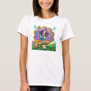 T-shirt Sous la mer et sirène fête d'anniversaire fille