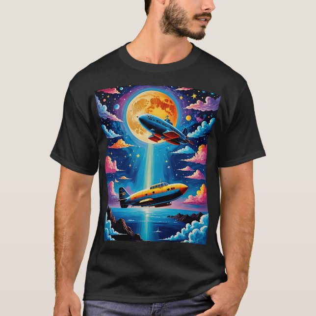 T-shirt Sous Le Feu De La Lune, Des Sous-Marins Volants (Devant)