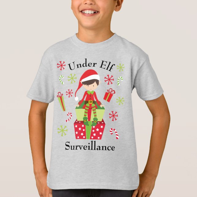 T-shirt Sous surveillance des elfes Noël (Devant)
