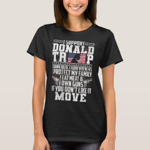 T-shirt Soutenez Donald Trump Je Bois De La Bière Je Tourn