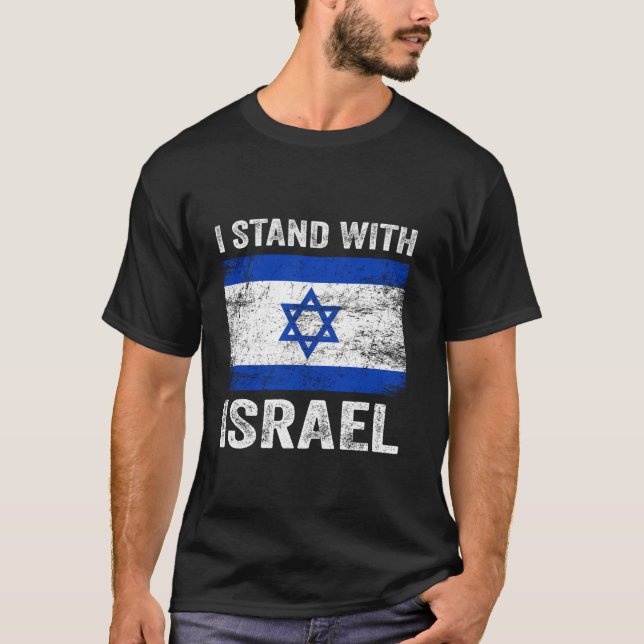 T-shirt Soutenez Israël Je Me Trouve Avec Israël Drapeau I (Devant)