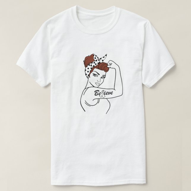 T-shirt Soutenez la croyance du guerrier de sensibilisatio (Design devant)