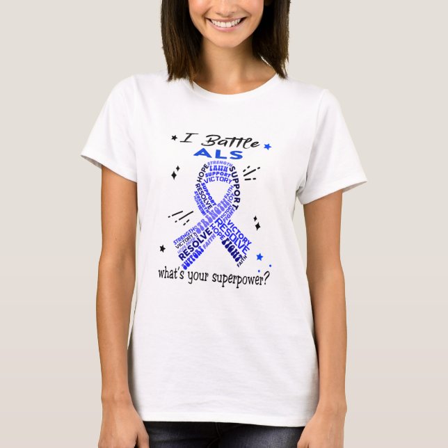 T-shirt Soutenez les cadeaux de guerrier ALS (Devant)