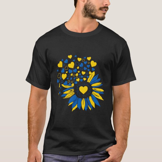 T-shirt Soutenez L'Ukraine Drapeau Ukrainien (Devant)