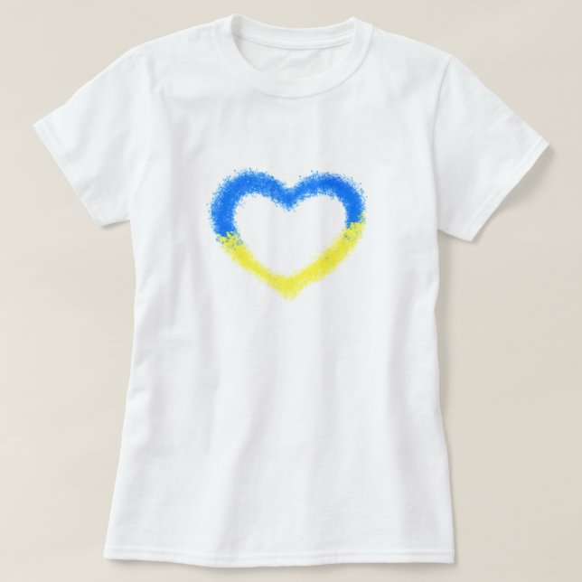 T-shirt Soutenez l'Ukraine -T-shirt le coeur du drapeau uk (Design devant)