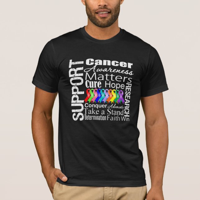 T-shirt Soutenez toute la conscience de cancers (Devant)