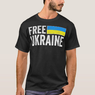 T-shirt Soutenez Ukraine I Stand With Ukraine Flag Free Uk