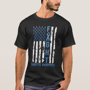 T-shirt Soutenir le combat Drapeau américain Type 2 Diabèt