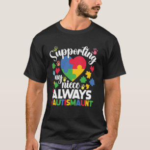 T-shirt Soutenir ma nièce Fière Tante Autisme Guerrière Au