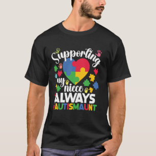 T-shirt Soutenir ma nièce Fière tante autiste Guerrière de