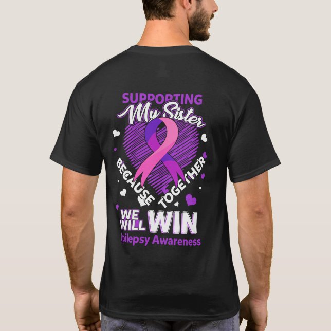 T-shirt Soutenir ma soeur Sensibilisation à l'épilepsie (Dos)