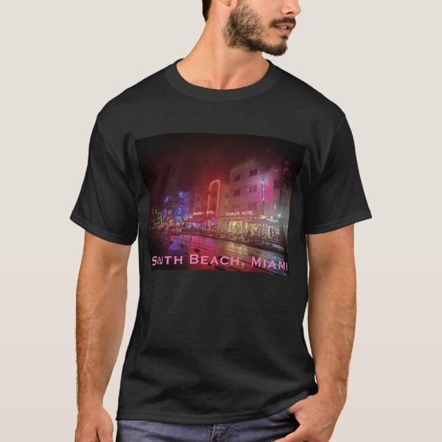 T-shirt South Beach, Miami, Floride Art Déco (Devant)
